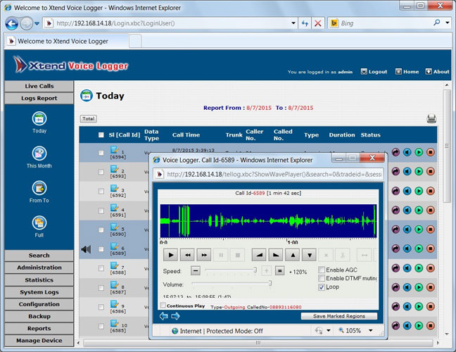 click to enlarge call logs